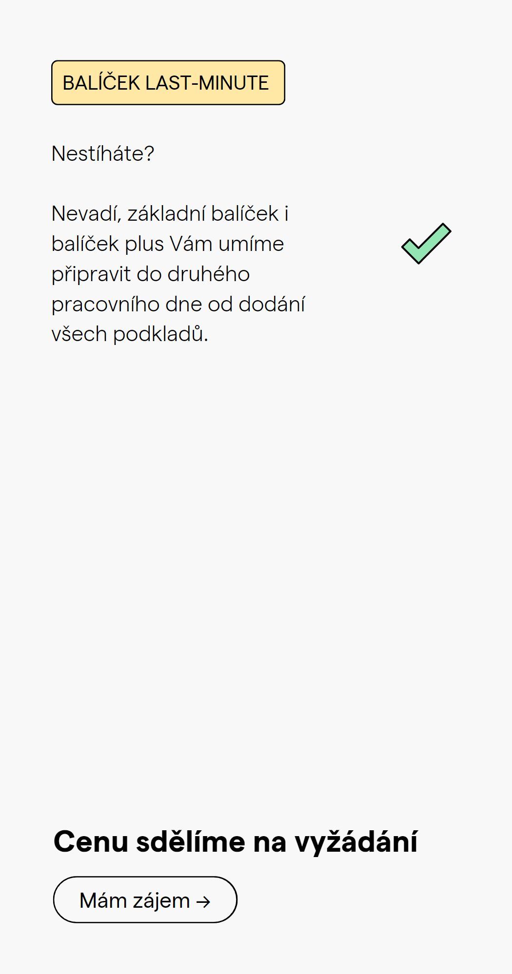 Balíček last-minute